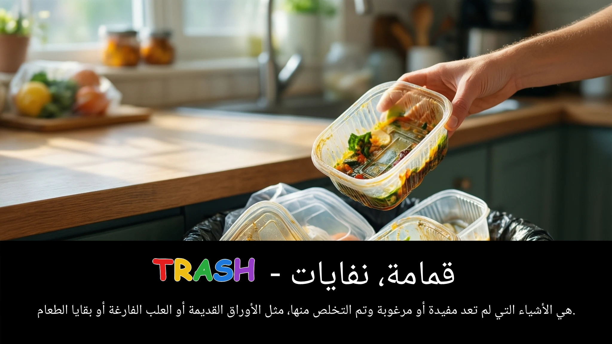 Arabic Illustration for trash